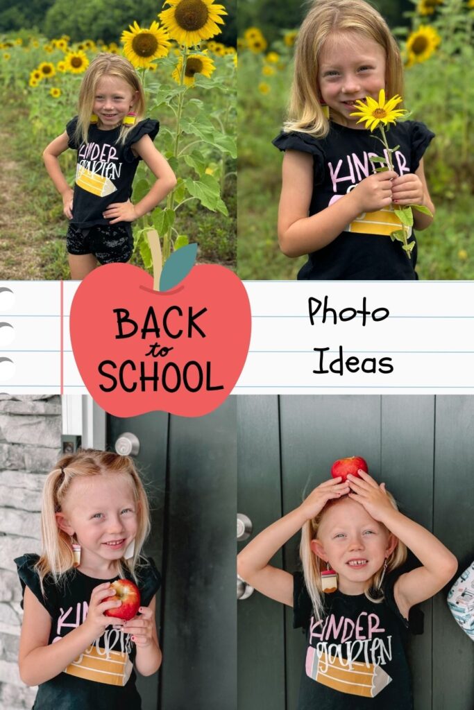 Back to school photo ides Kindergarten home school first day Elementary 