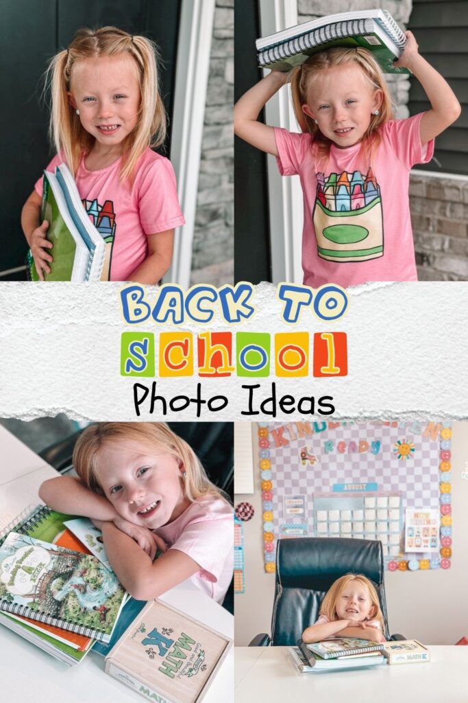 Back to school photo ides Kindergarten home school first day Elementary 